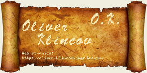Oliver Klincov vizit kartica
